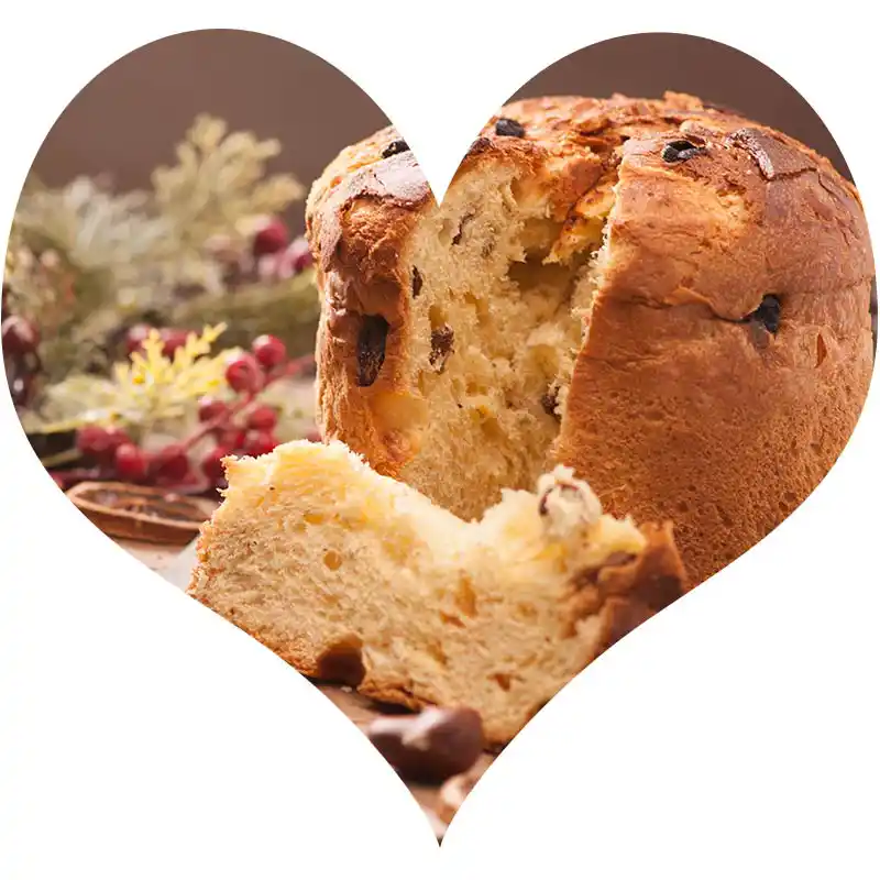 Tisch mit Panettone.